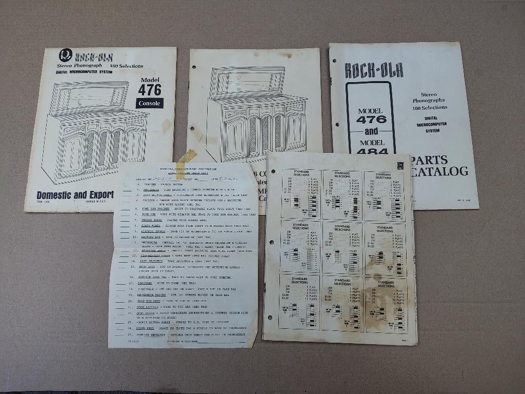 Service Manual Rock Ola 476/484 (1978) jukebox, Envoi, Rock Ola