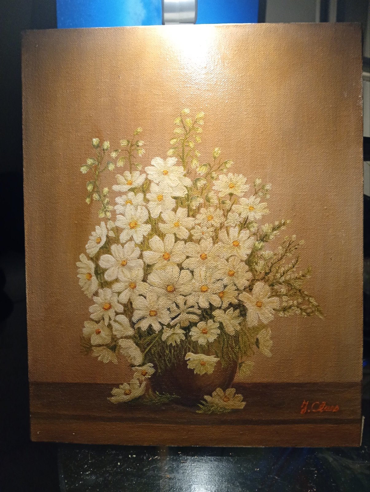 Peinture florale unique, J.Claes, Antiquités & Art, Enlèvement ou Envoi, Fleurs