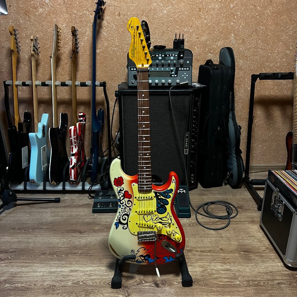 Guitare électrique Vintage V6MRHDX Thomas Blug Signature, Muziek en Instrumenten, Ophalen, Gebruikt, Elektrische gitaar
