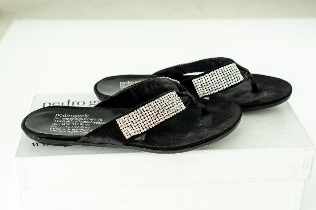 Schoenen, merk Pedro Garcia, maat 36, als nieuw, Kleding | Dames, Slippers, Verzenden, Zwart, Zo goed als nieuw