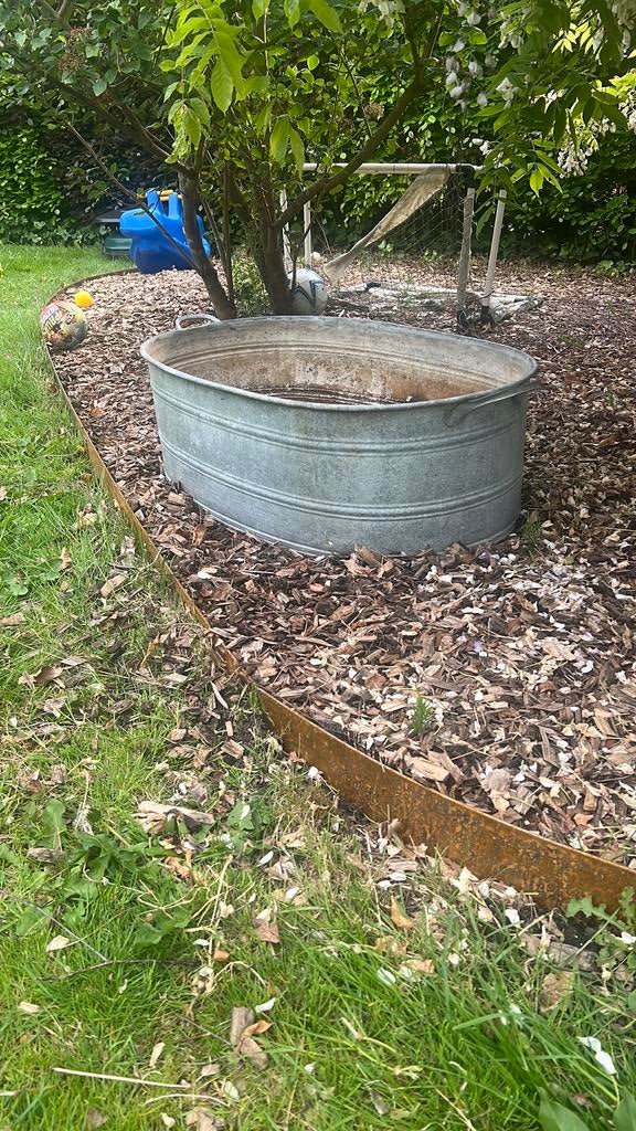 Authentieke vintage ovale zinken kuip, Tuin en Terras, Ophalen, Tuin
