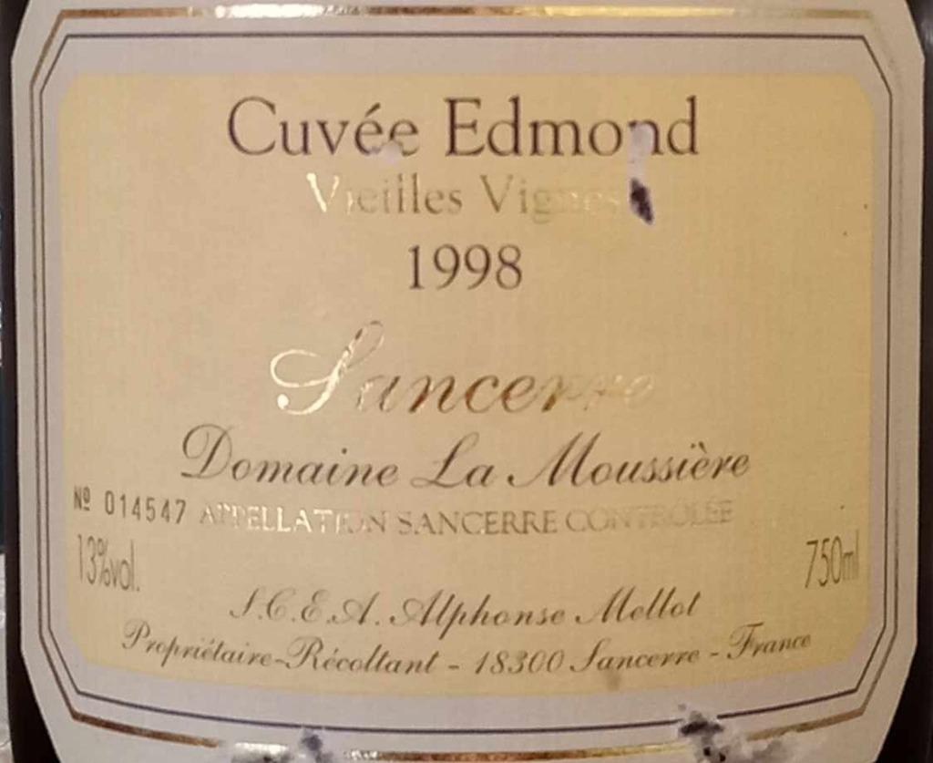 Sancerre - Cuvée „Edmond” Vieilles Vignes 1998, Ophalen, Nieuw, Frankrijk, Witte wijn
