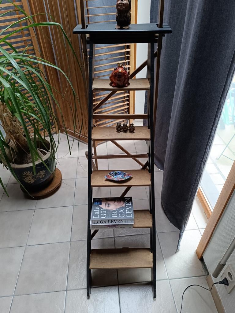 Antieke houten ladder, Ophalen