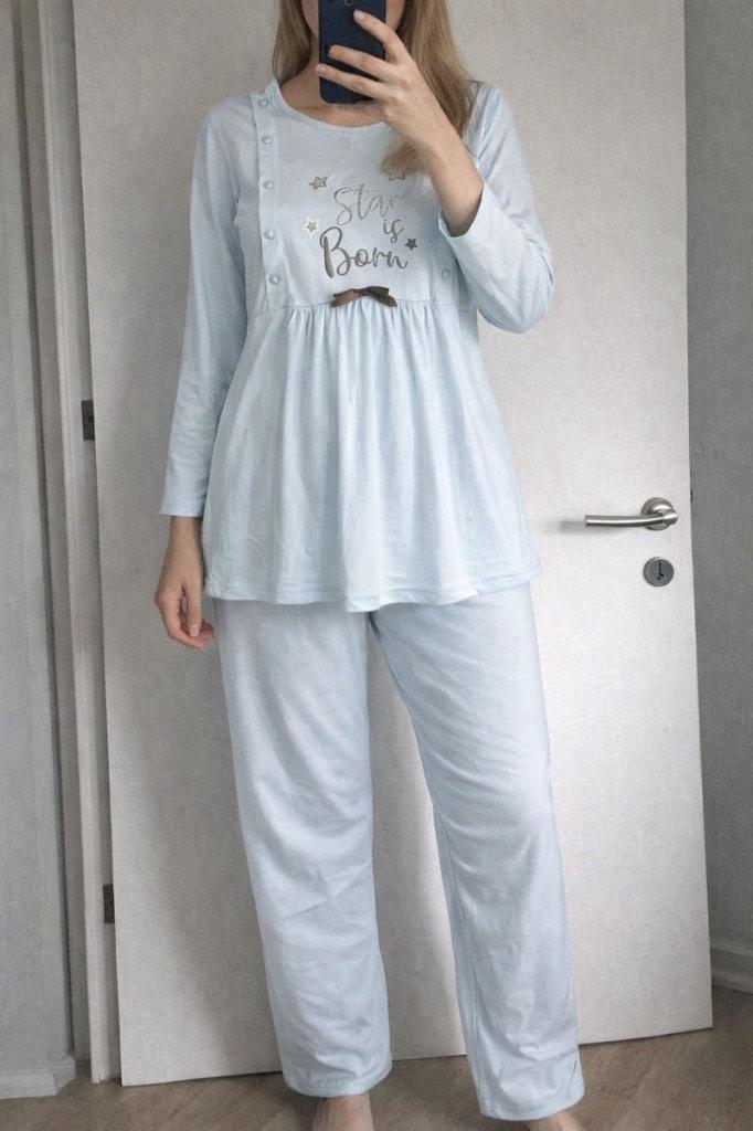 Pyjama maat L lichtblauw zwangerschap baby jongen, Blauw, Maat 42/44 (L), Nieuw, Ophalen of Verzenden