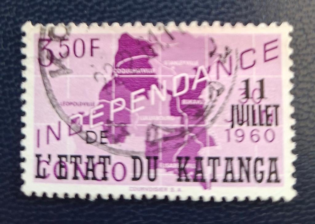 Postzegel Katanga OBP 45, Postzegels en Munten, Ophalen of Verzenden, Gestempeld