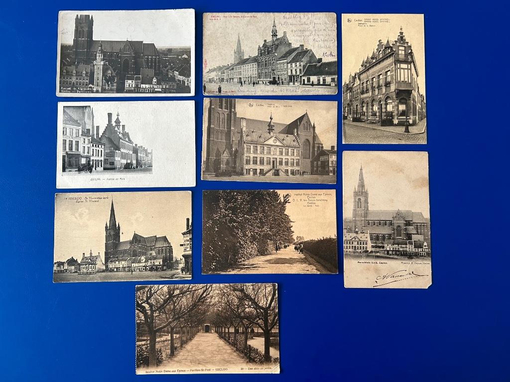 9 postkaarten Eeklo, Ophalen of Verzenden