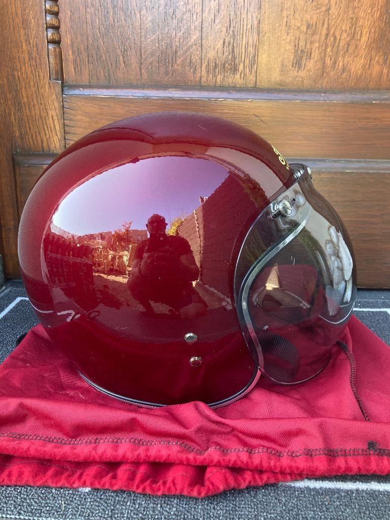 CASQUE RÉTRO OUVERT V2 - ROUGE INDIAN XL, Motos, Femmes, Seconde main, Enlèvement ou Envoi, XL