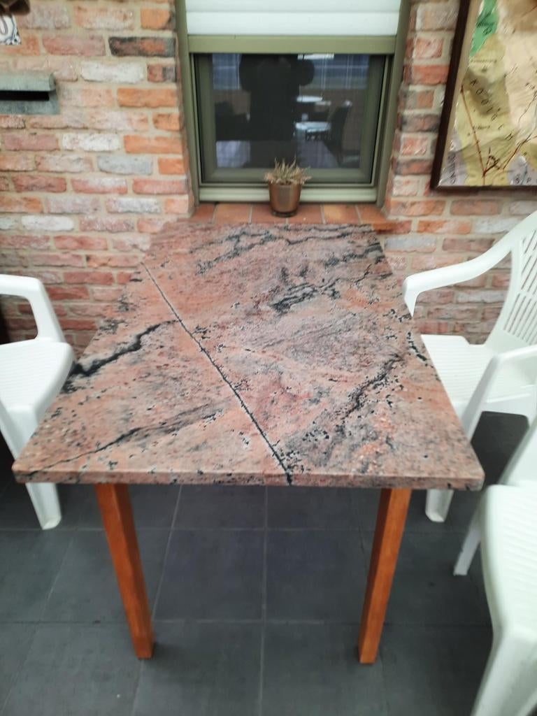 table d'extérieur en chêne/granit, Jardin & Terrasse, Enlèvement, Neuf, Rectangulaire, Bois