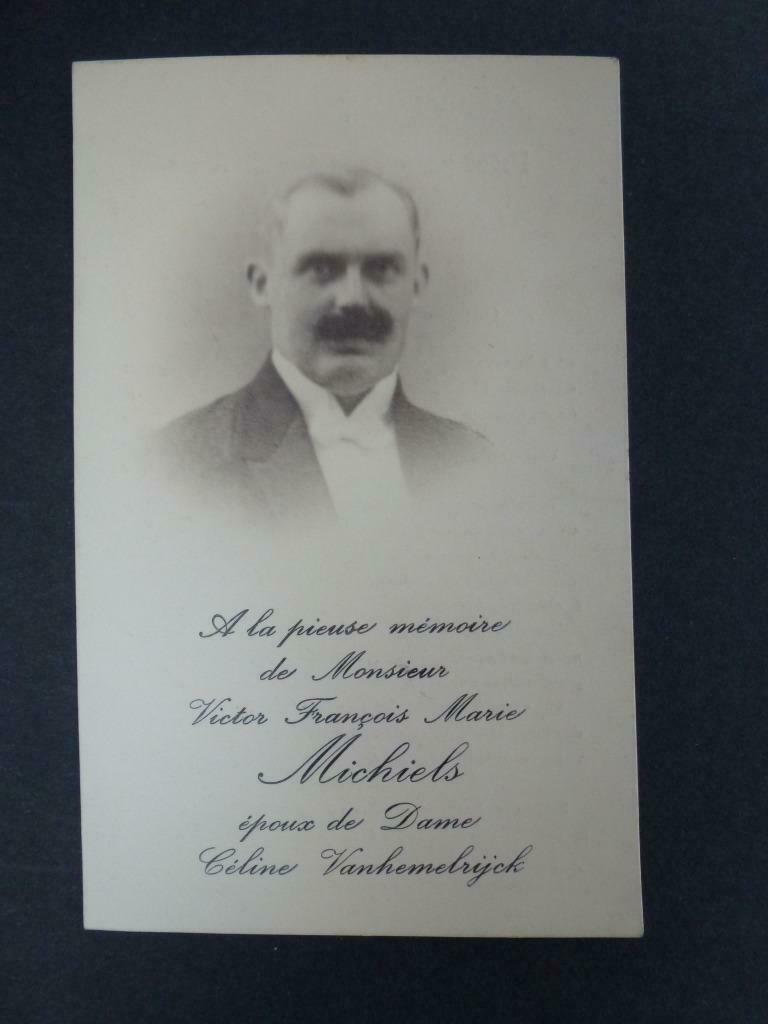 carte mortuaire Michiels Victor  Neeryssche 21 décembre 188, Collections, Envoi, Carte de condoléances