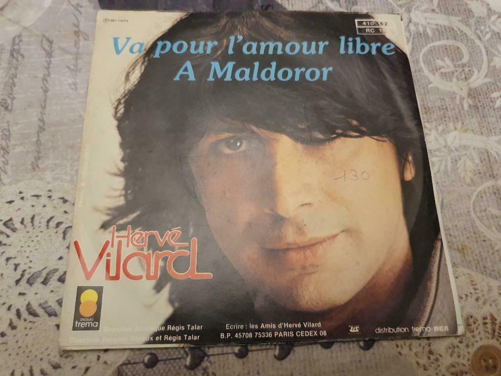 Disque vinyl 45 tours Hervé Vilard va pour l'amour libre, Enlèvement ou Envoi, Comme neuf