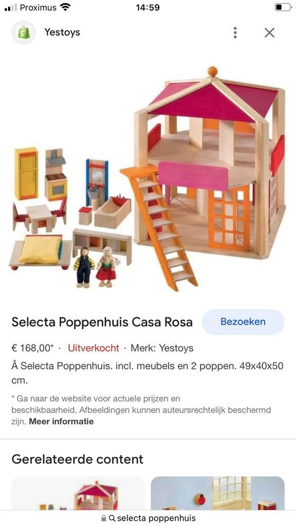 Selecta poppenhuis, Ophalen