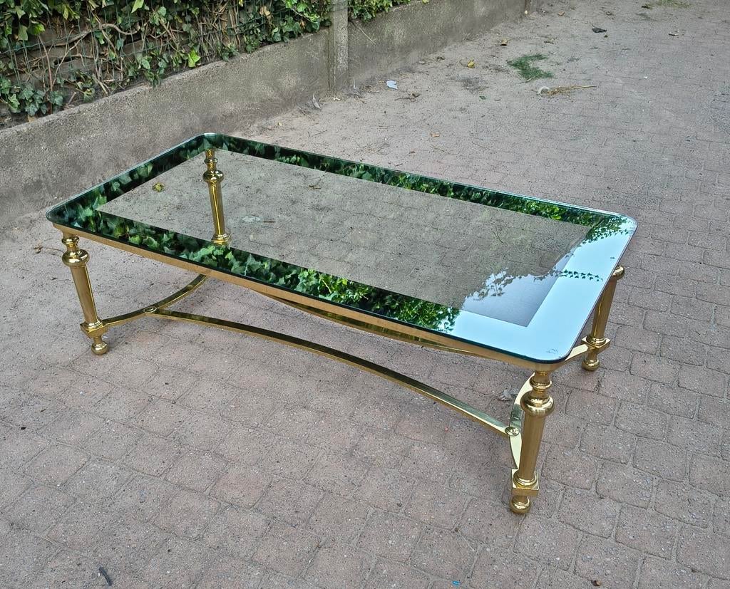 Mooie salontafel Met Glazen Blad / 1m20 op 60cm H 40cm, Huis en Inrichting, Ophalen, Zo goed als nieuw