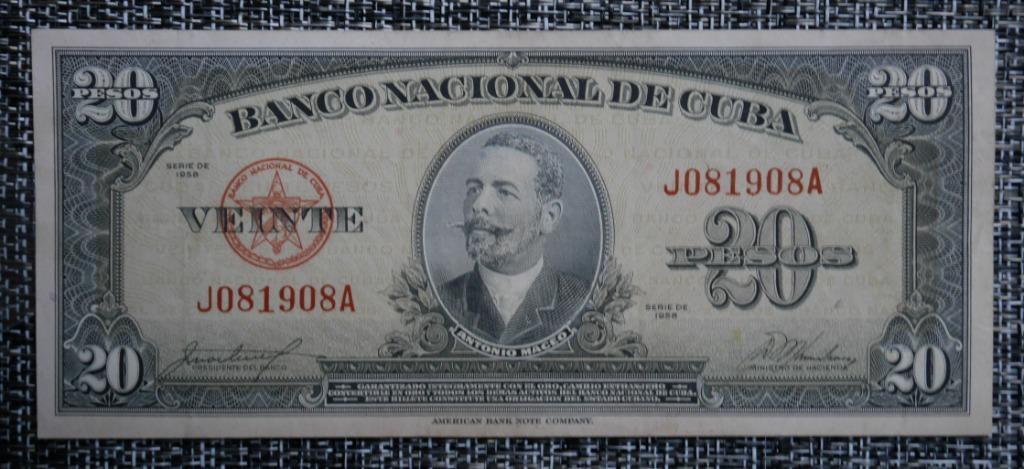 Bankbiljet 20 Pesos Cuba 1958, Ophalen of Verzenden, Overige landen, Setje