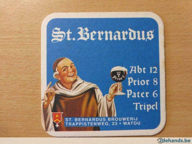 1 oud bierviltje st. bernardus  watou, Enlèvement ou Envoi, Utilisé