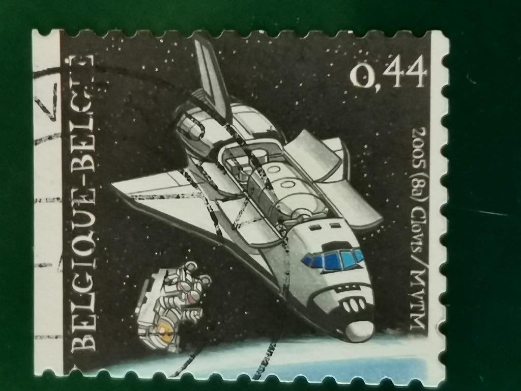 Belgie 2005 - ruimtevaart - Space Shuttle - links ongetand, Ophalen of Verzenden, Gestempeld, Ruimtevaart
