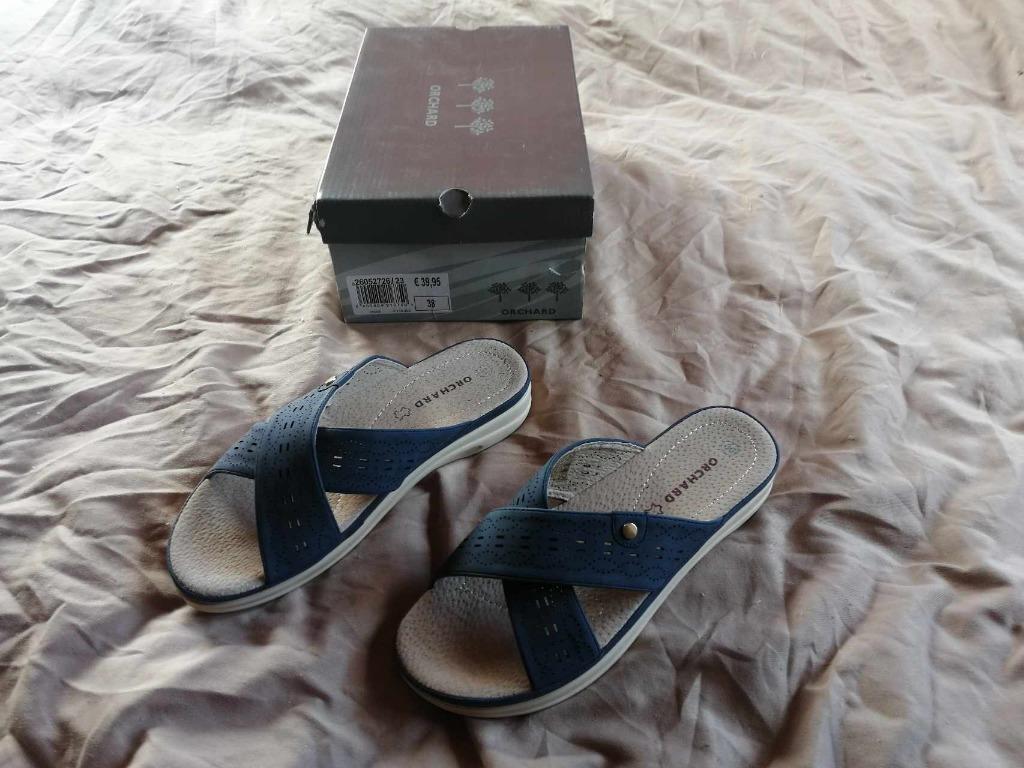 SLIPPERS BLAUW  MERK ORCHARD  – MAAT 38 – NIEUW NIEUWPRIJS 3, Slippers, Blauw, Nieuw, Ophalen of Verzenden
