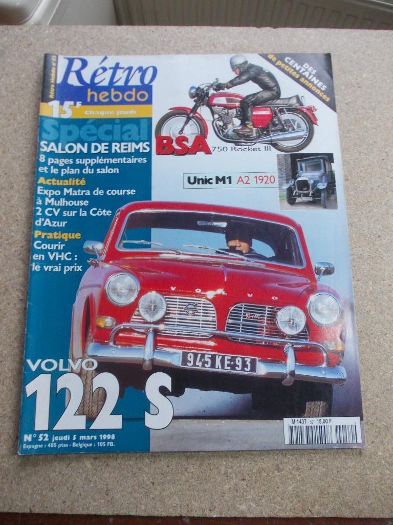 RETRO WEKELIJKS 52 VOLVO 122 S 1998, Boeken, Auto's | Folders en Tijdschriften, Ophalen of Verzenden, Gelezen, Volvo