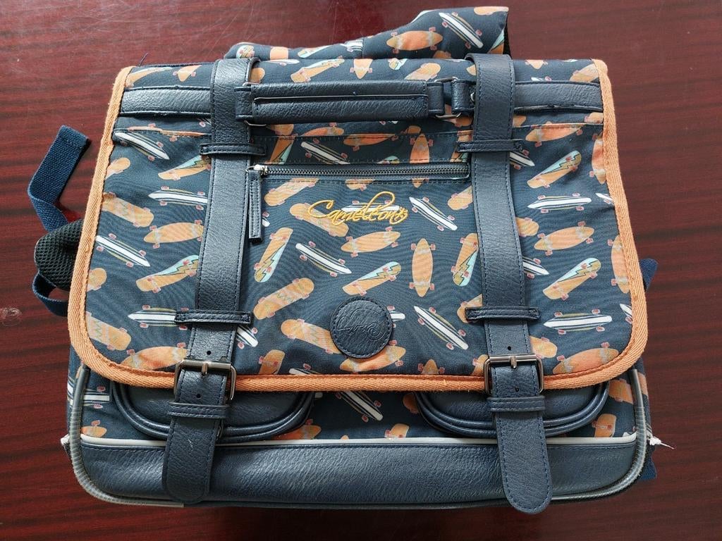 Boekentas Cameleon skate-motief, Ophalen, Minder dan 30 cm, Blauw, Aktetas of Boekentas