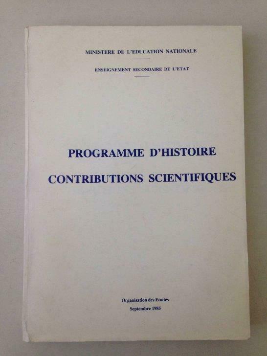 Programme d'Histoire. Contributions Scientifiques, Enlèvement ou Envoi, Utilisé