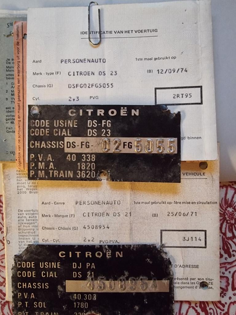 Citroën DS19/21/23 Inschrijving bewijs met plaatjes/zonder, Ophalen of Verzenden