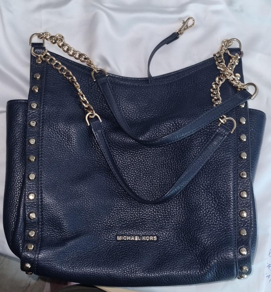 Echte blauwe leren tas van Michael Kors., Ophalen of Verzenden, Nieuw, Blauw, Handtas