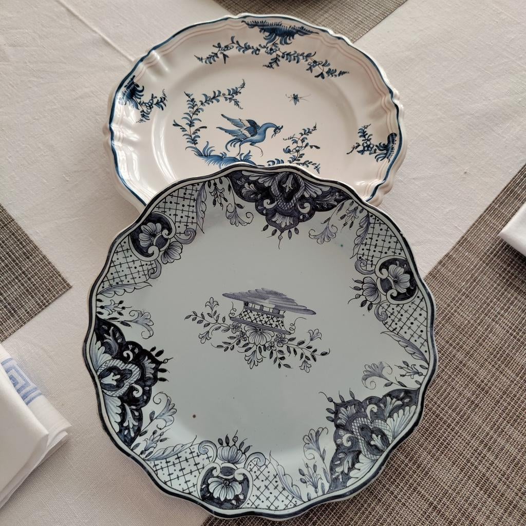 Moustiers et Vieux Rouen 2 assiettes plateaux, Enlèvement ou Envoi