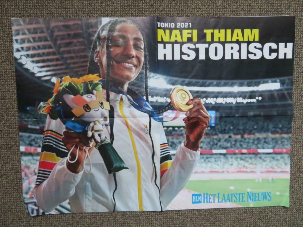 Poster Nafi Thiam, Verzamelen, Ophalen of Verzenden, Zo goed als nieuw, A1 t/m A3, Sport