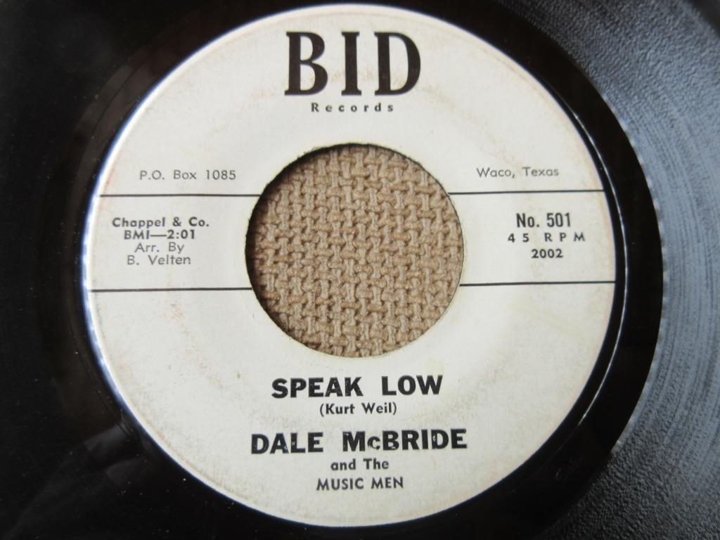 Dale McBride And The Music Men ‎– Speak Low / Out Of Nowhere, Cd's en Dvd's, Gebruikt, 7 inch, Single, Ophalen of Verzenden