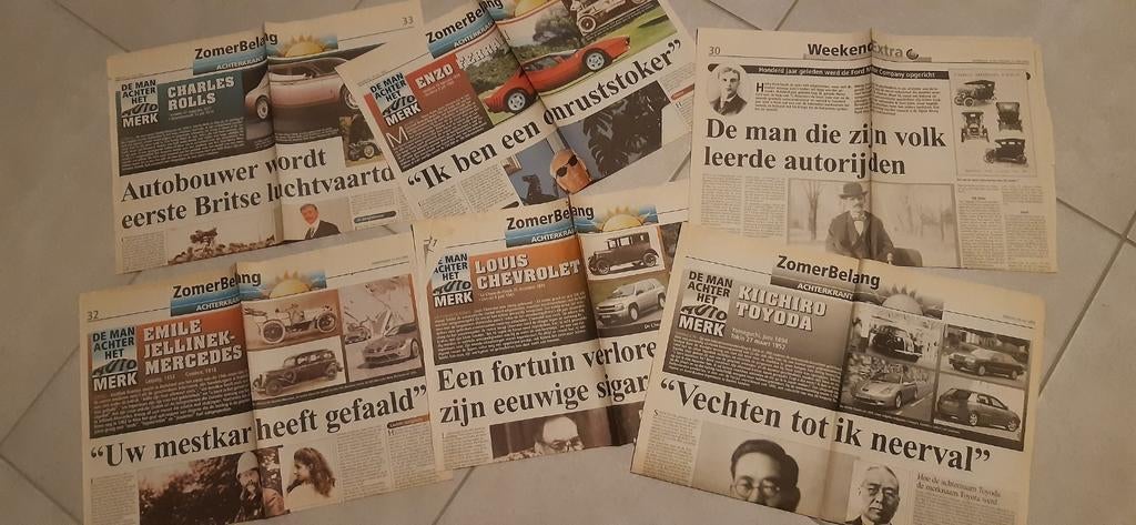 6x Article de journal = l'homme derrière la marque automobil, Enlèvement ou Envoi