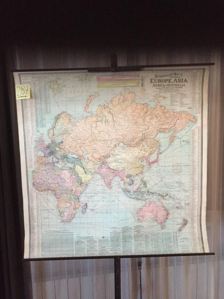 Retro schoolkaart -Scarborough's Worldmap-Kaart 287(-20%!), Ophalen of Verzenden, Gebruikt