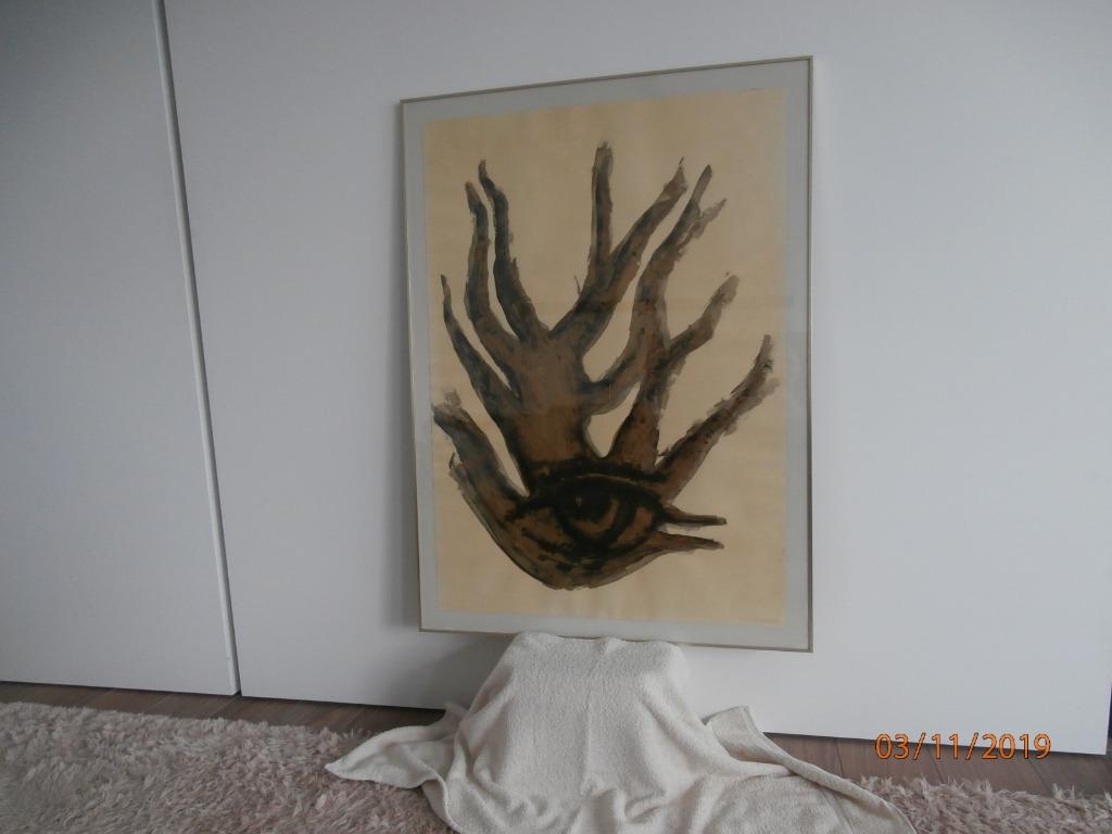 Werk van kunstenaar "Graba"  in bladgoud., Antiek en Kunst, Ophalen