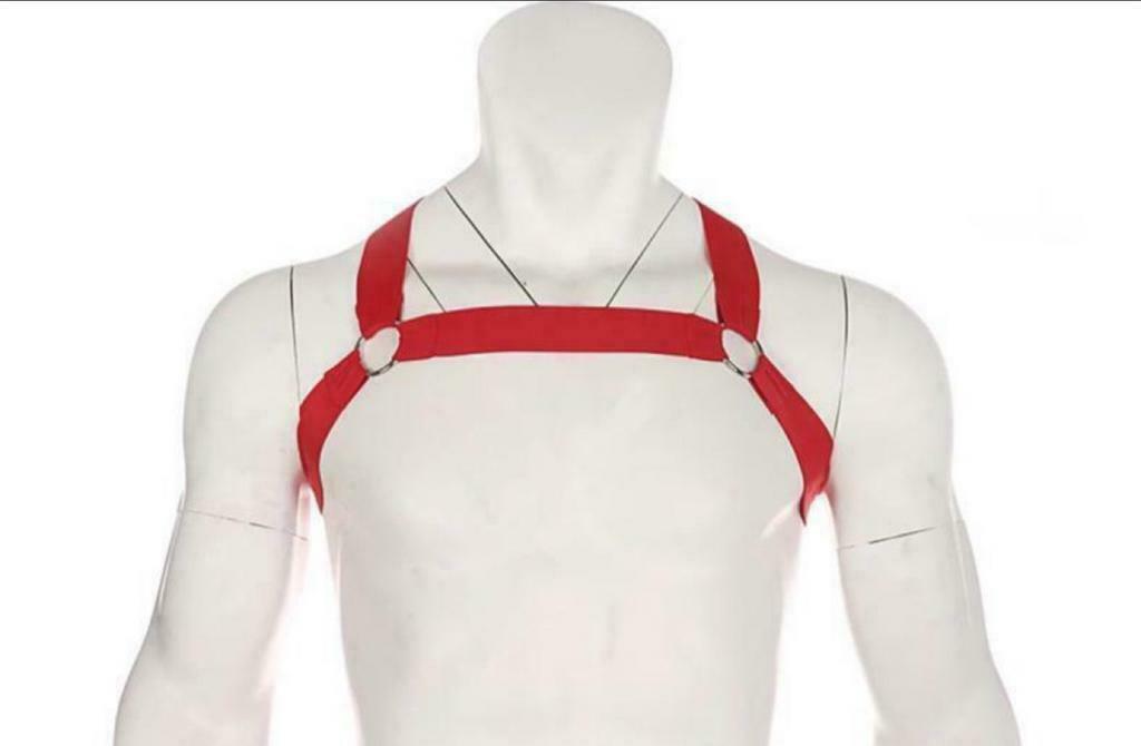 Rode elastische harnas 1 size, Kleding | Heren, Verzenden, Nieuw