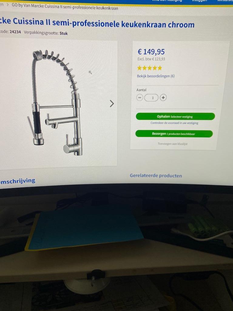 Keukenkraan zo goed als nieuw, Ophalen, Zo goed als nieuw, Inox, Kraan