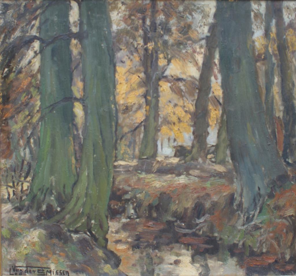 Leo Van der Smissen (1900-1966): Boszicht (O/D, 77 x 72 cm), Antiek en Kunst, Ophalen of Verzenden