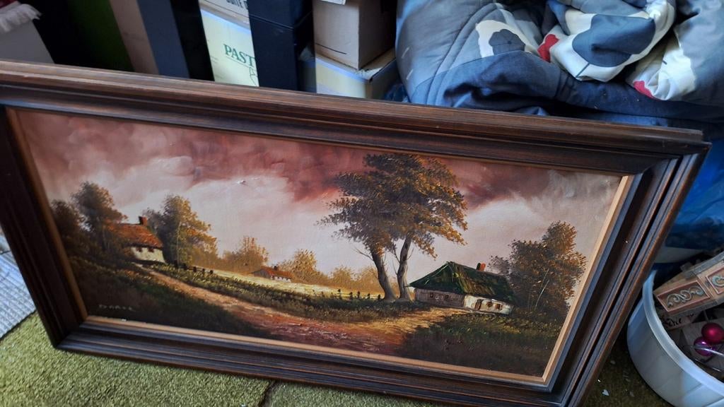 Schilderij boerderij landschap, Ophalen
