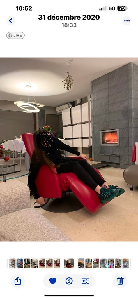 Fauteuil Leolux rose fluo avec télécommande, Enlèvement