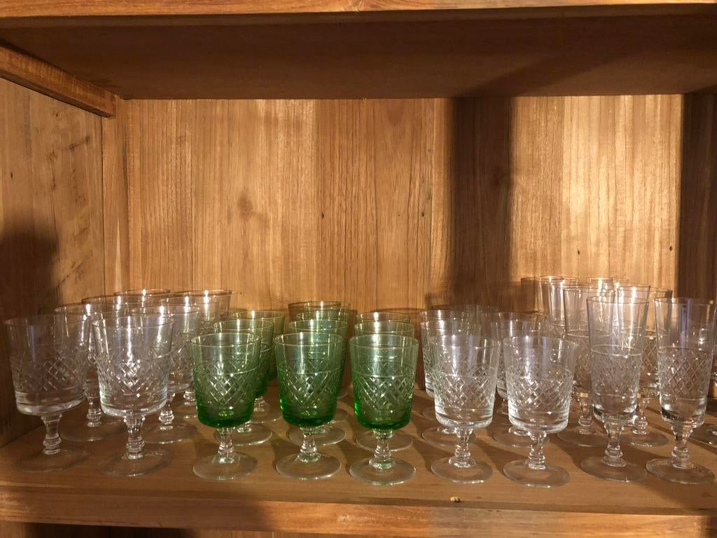 Vintage kristallen wijnglazen, Antiek en Kunst, Ophalen