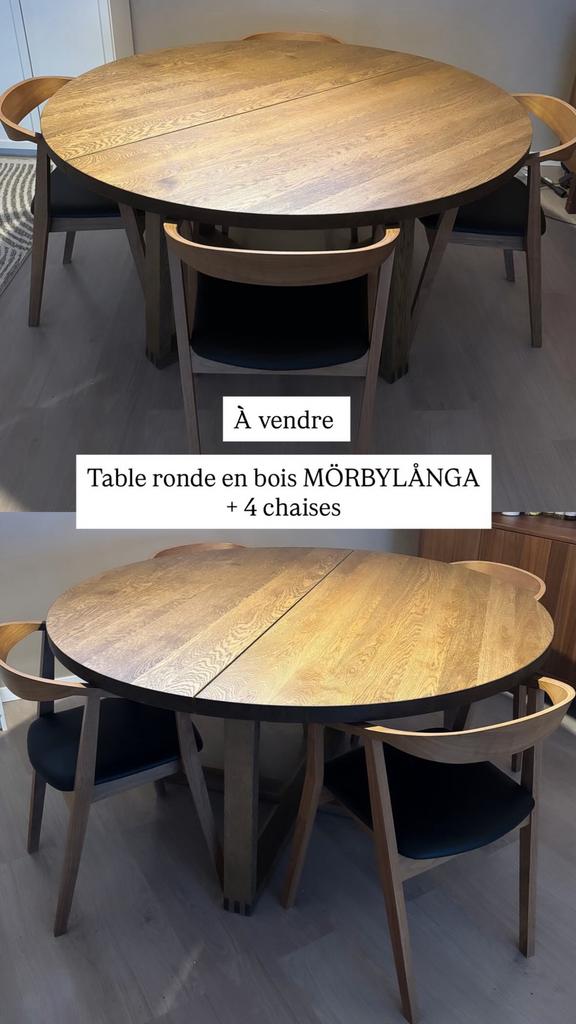Table IKEA ronde en bois, Maison & Meubles, Tables | Tables à manger, Enlèvement, Comme neuf