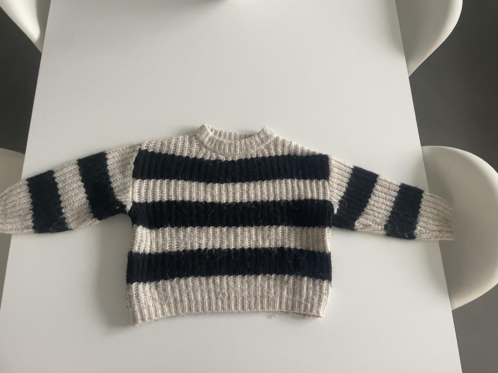 Wit/zwart gestreepte trui van ZARA maat 128, Kinderen en Baby's, Kinderkleding | Maat 128, Meisje, Trui of Vest, Ophalen of Verzenden