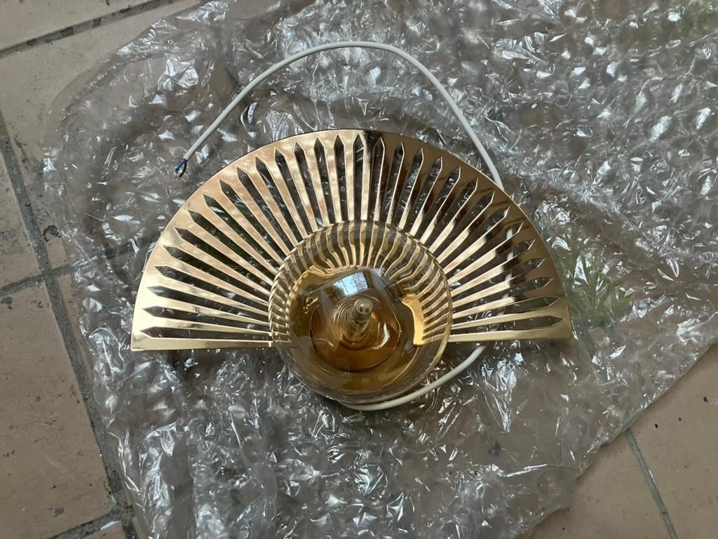Brons/goud wandlamp, Maison & Meubles, Lampes | Appliques, Comme neuf, Enlèvement ou Envoi