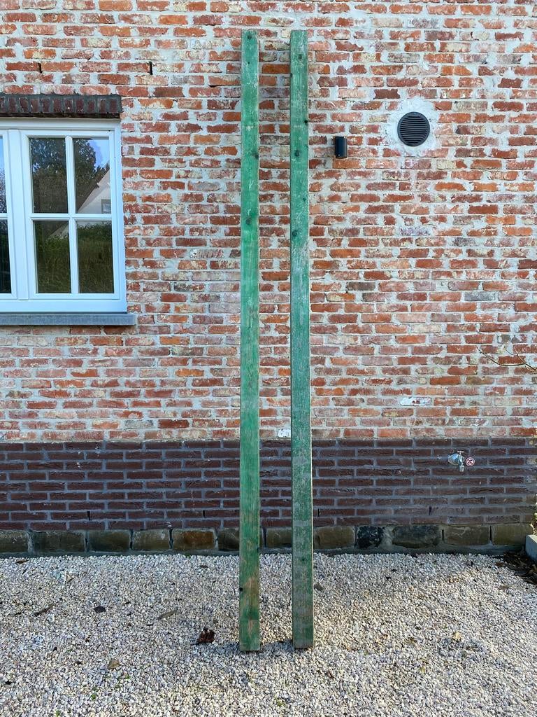 2 metsprofielen, groen 3m; 90x90mm, Ophalen, Gebruikt