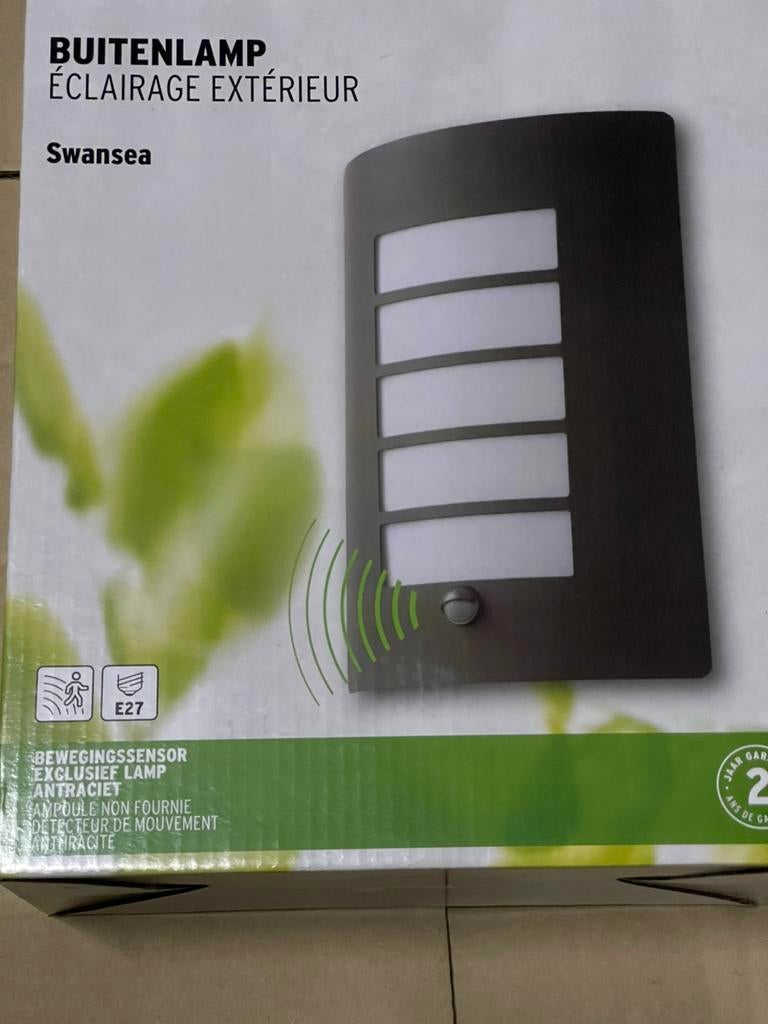 Lampe extérieur avec détecteur de mouvement, Neuf, Aluminium, Appliques murales, Enlèvement