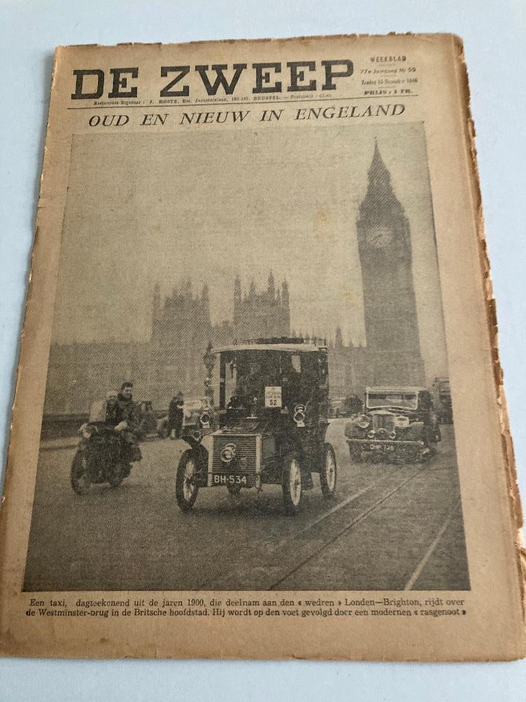" De Zweep "nr 50 1946 : Heist-aan-Zee, Moerbeke-Waas suiker, Enlèvement ou Envoi, 1940 à 1960, Journal ou Magazine