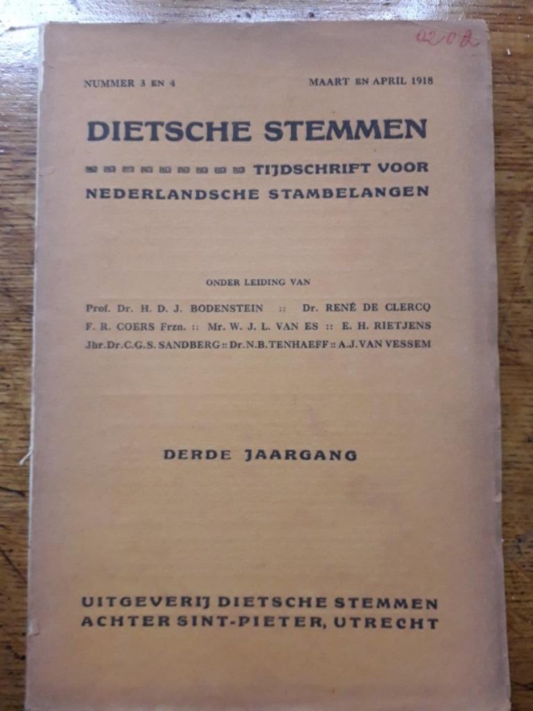 Dietsche Stemmen nummer 3en 4 van 1918, Boeken, Bodenstein, René de Clerc, Ophalen of Verzenden, 20e eeuw of later, Gelezen