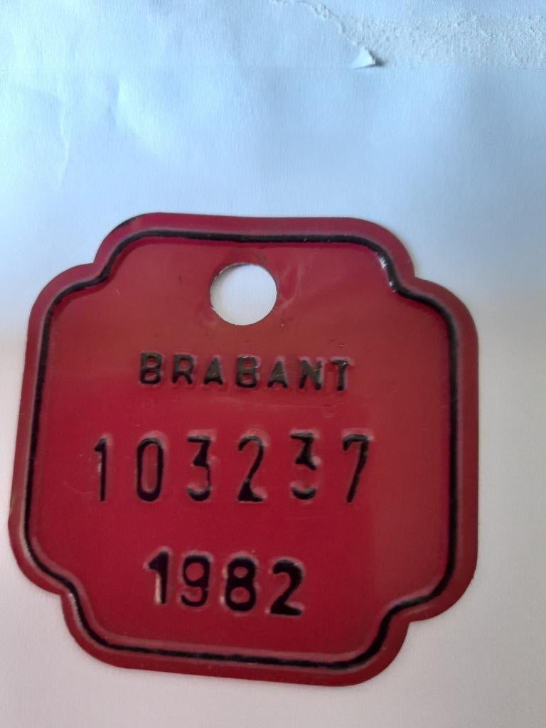 Colection Ancienne Plaque de vélo 1982.brabant.