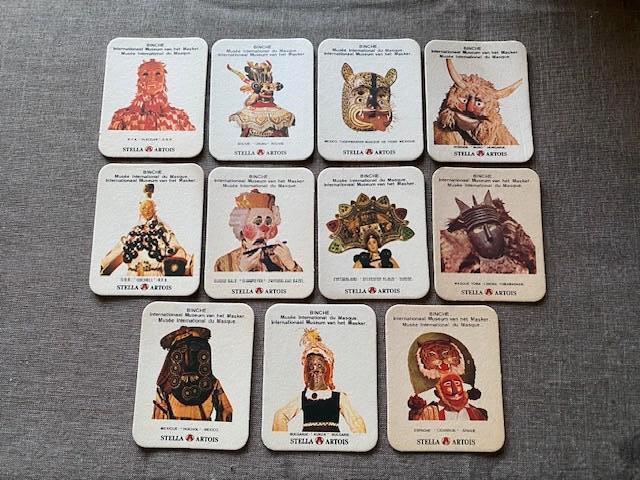 10 sous-bocks bière " STELLA ARTOIS " - Masques, Ophalen of Verzenden, Gebruikt, Viltje(s), Stella Artois