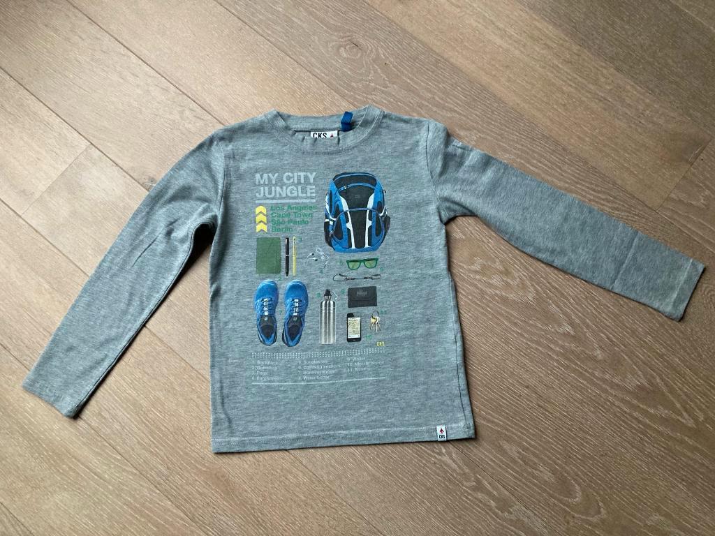 T-shirt gris à manches longues CKS 8 ans, Garçon, Enlèvement ou Envoi, Chemise ou À manches longues, Cks