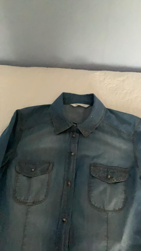 Dames jeans blous, Ophalen, Zo goed als nieuw, Promod, Halswijdte 38 (S) of kleiner