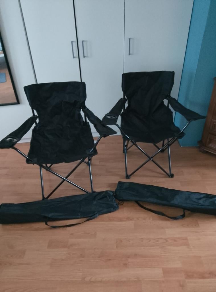 2 sièges rabattables avec sac de rangement, Caravanes & Camping, Enlèvement, Comme neuf