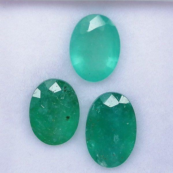 3 émeraudes naturelles de Zambie – 3,63 ct total, Handtassen en Accessoires, Edelstenen, Gebruikt, Ophalen of Verzenden